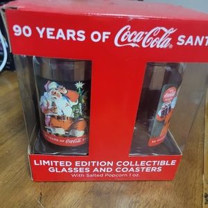 SANTA coca cola glass beer shaped cup